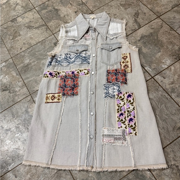 POL Dresses & Skirts - Pol Hit the streets One Of A Kind Sleeveless Denim Dress Vest Size L